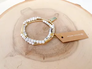 Gemstone Horizon Triple Wrap Bracelet