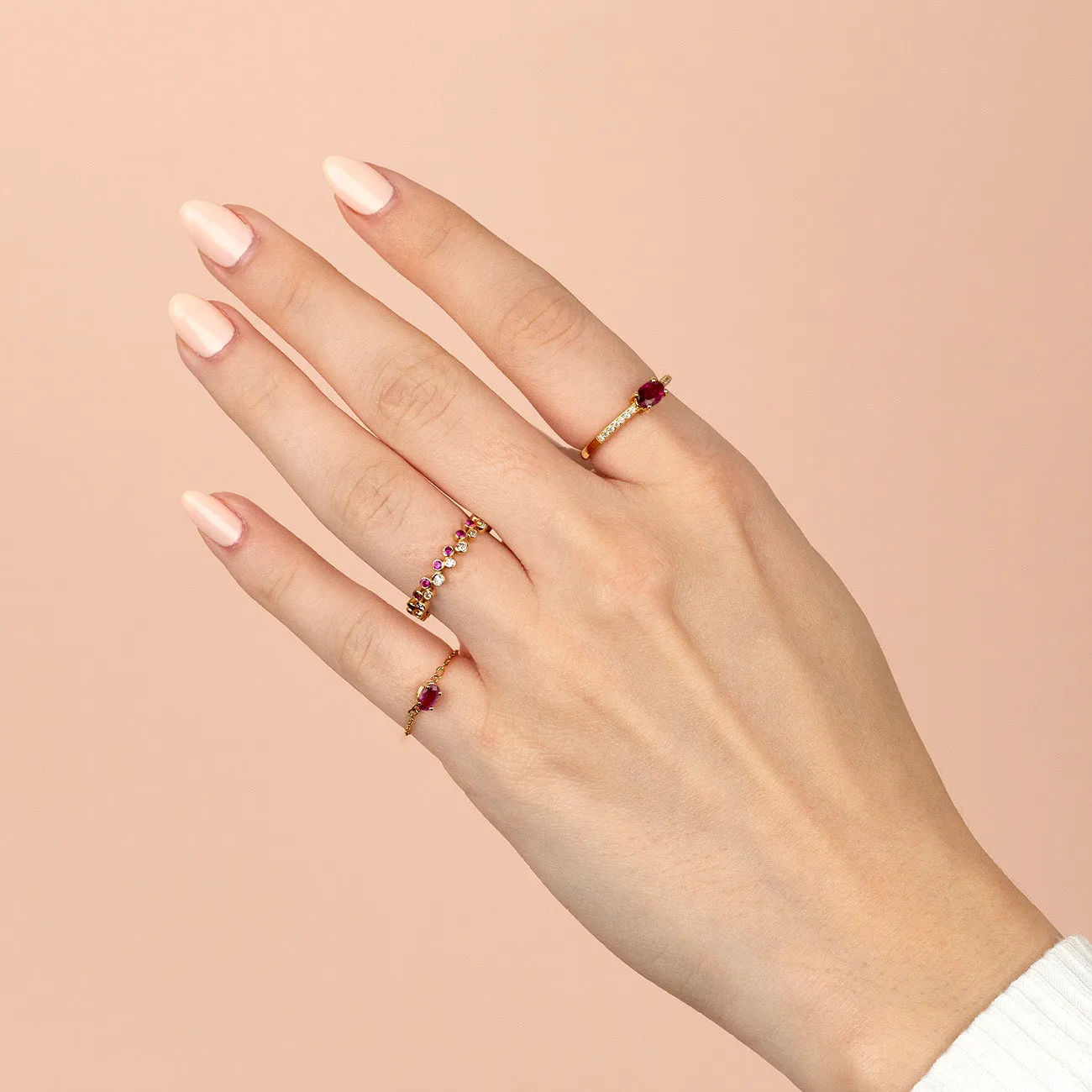Gemstone Oval Ring 14K