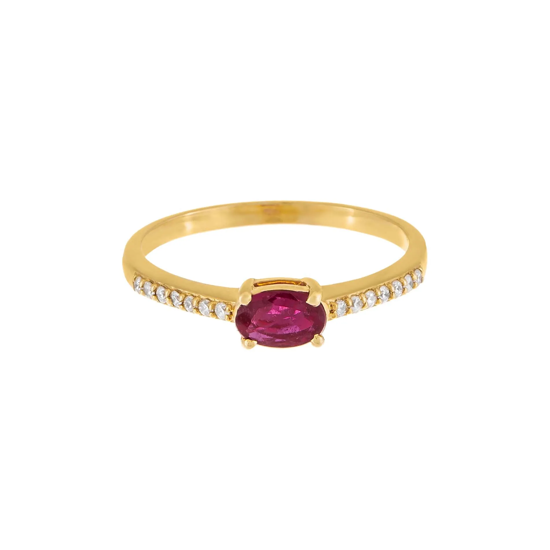 Gemstone Oval Ring 14K