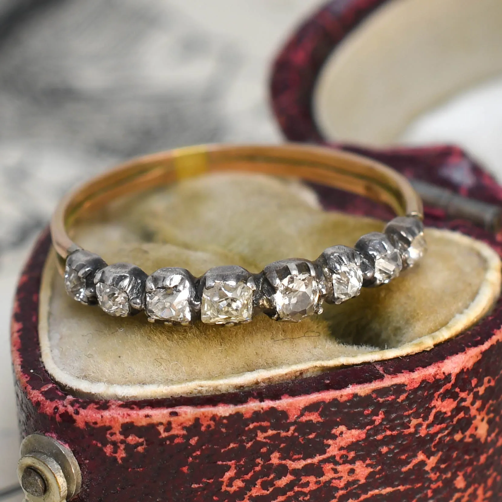 Georgian Diamond Half Hoop Eternity Ring