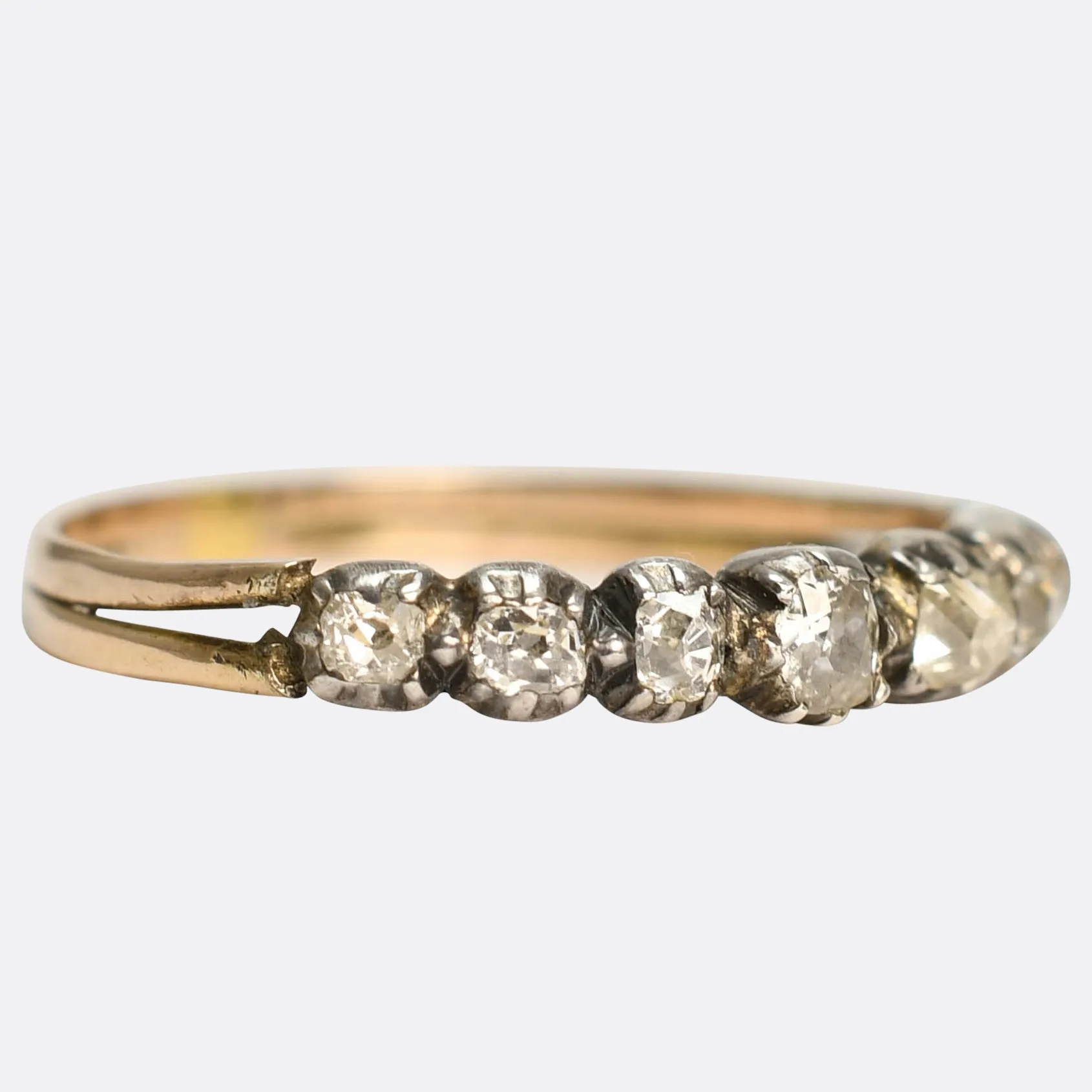 Georgian Diamond Half Hoop Eternity Ring