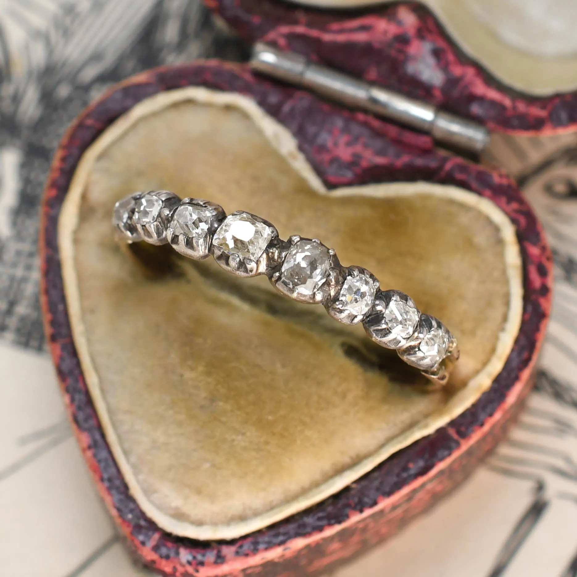 Georgian Diamond Half Hoop Eternity Ring