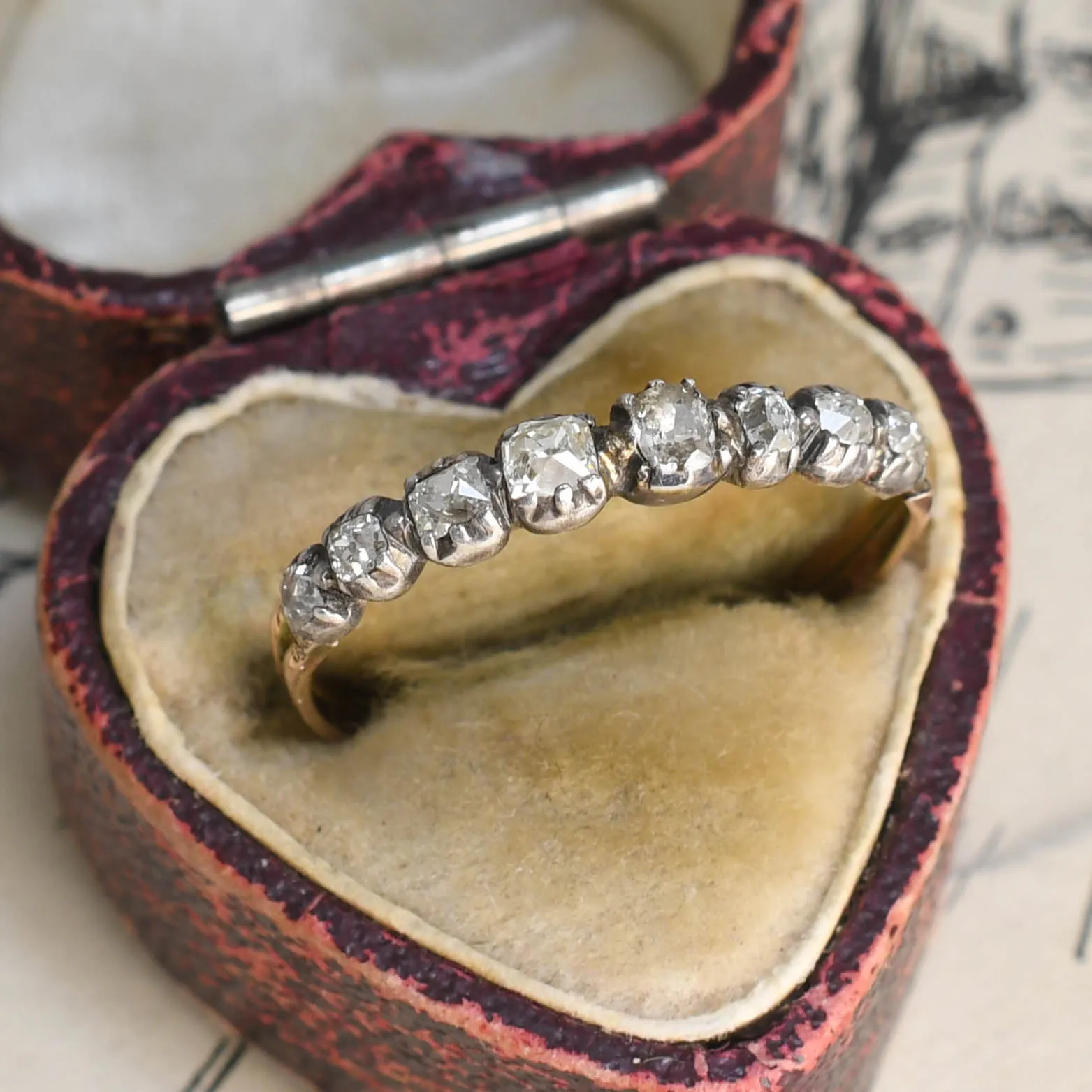 Georgian Diamond Half Hoop Eternity Ring