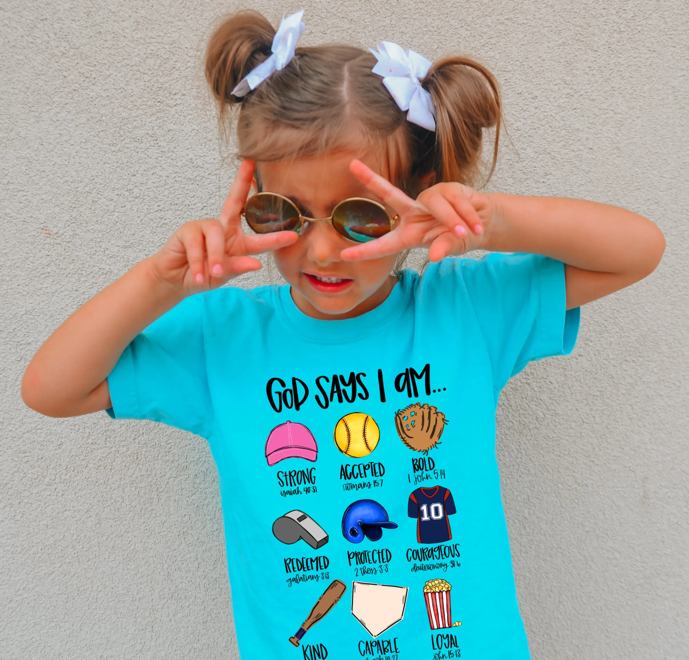 God Says I Am Softball Shirt/ Comfort Colors/ Youth and Adult Sizing