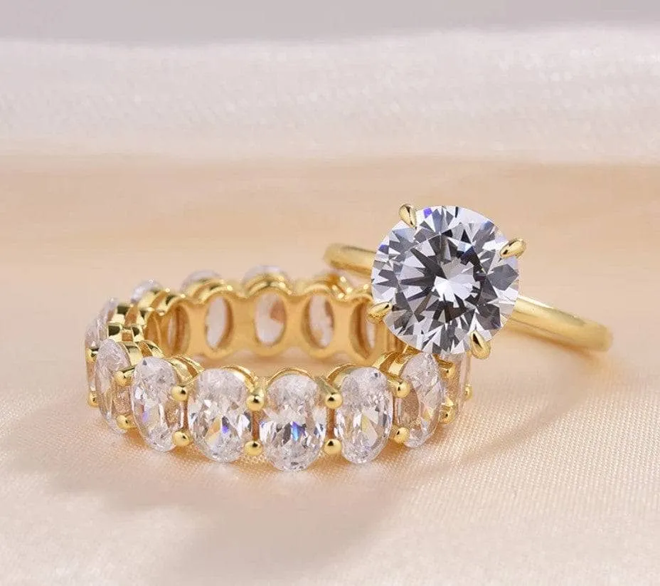 Gorgeous 3.5 Carat Round Cut Wedding Ring Set