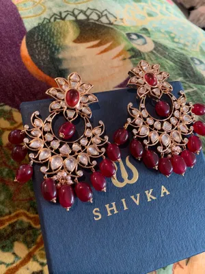 Gorgeous Red Kundan Earrings