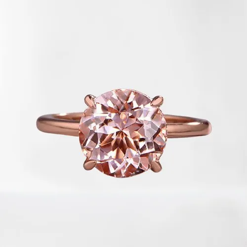 Gorgeous Round Cut Morganite Pink Wedding Set