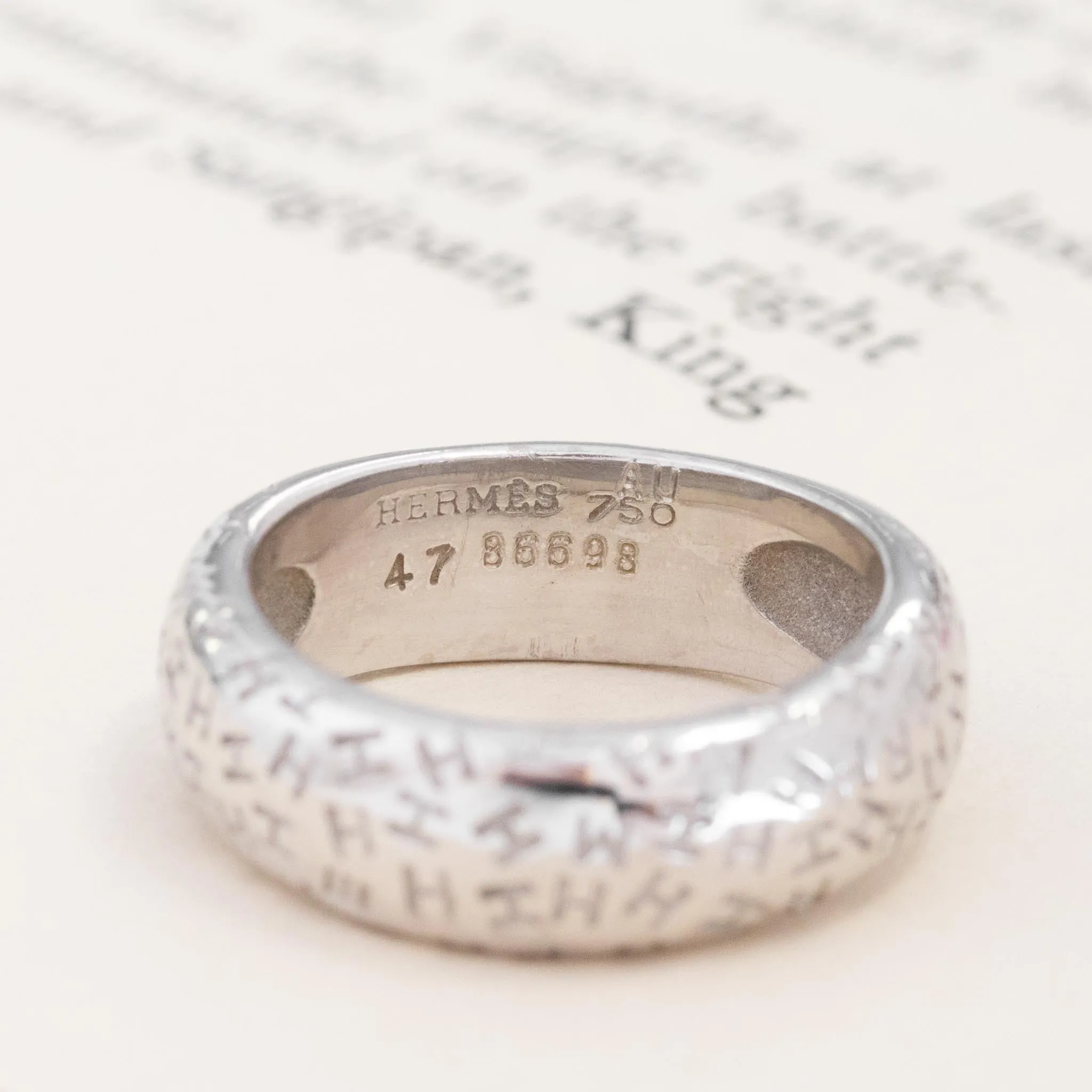 Graffiti H Gold Band by Hermes French