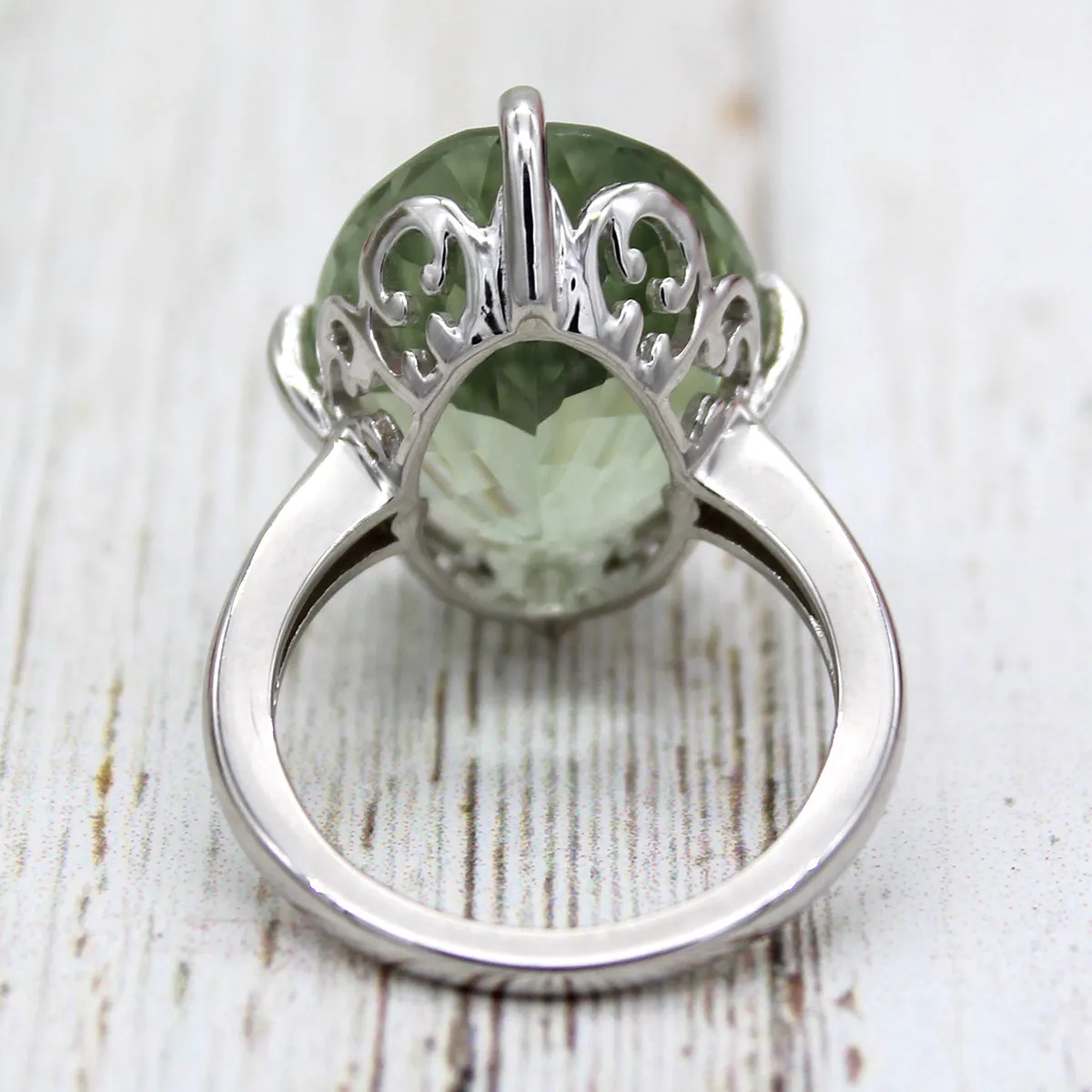 Green Amethyst Fine Statement Ring