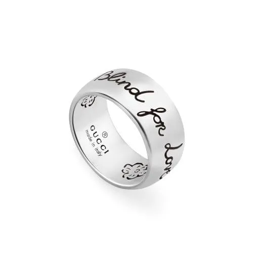 Gucci Silver Wide "Blind for Love" Ring