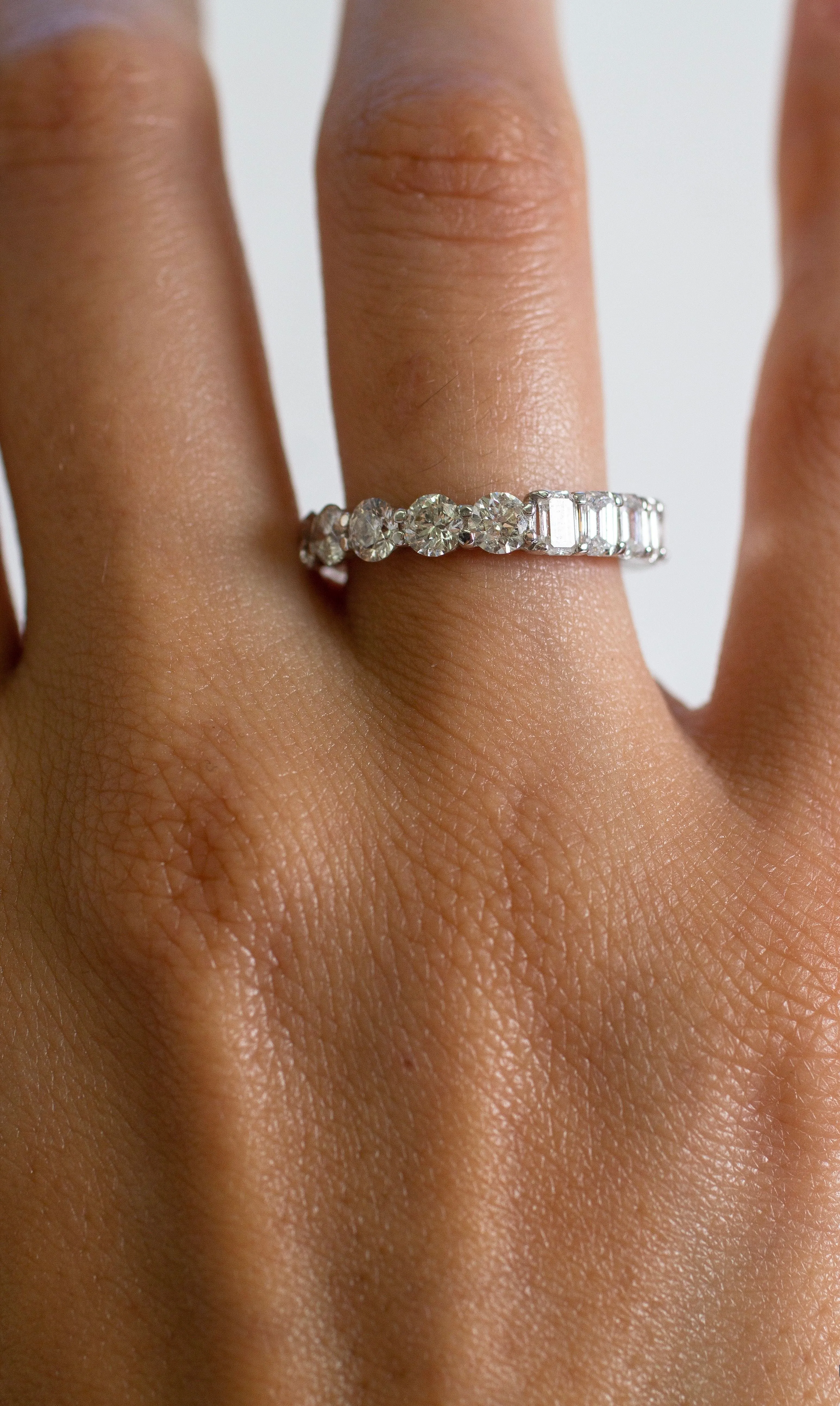 Half and Half Diamond Eternity Band