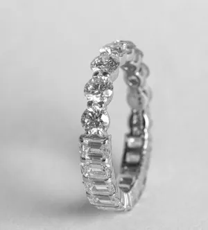 Half and Half Diamond Eternity Band