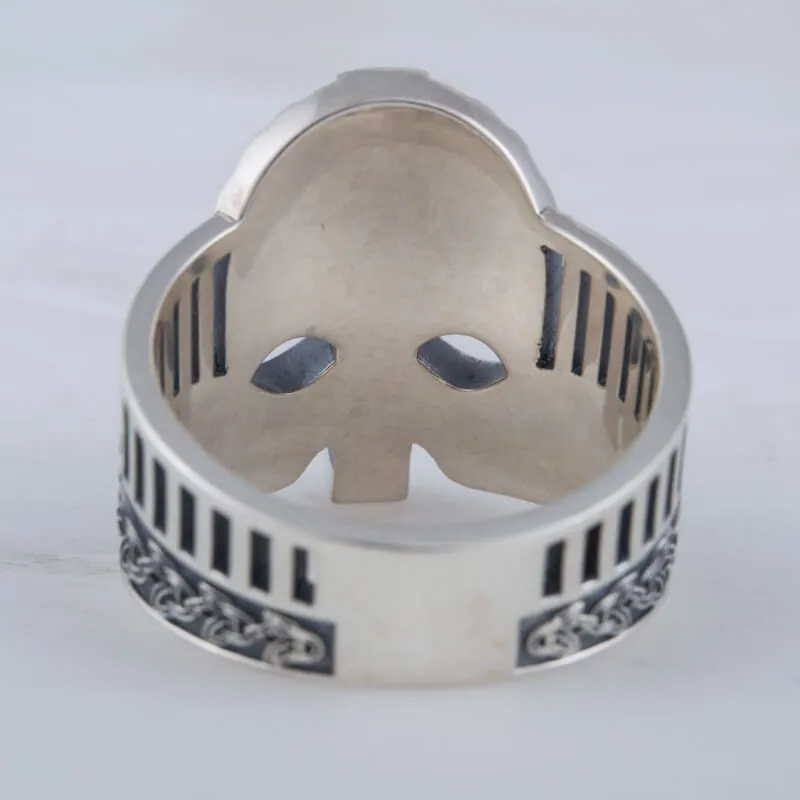 Handcrafted Viking Helmet with Norse Ornament  Unique Ring
