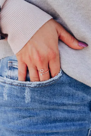 Heart and Stone Ring - Gold Plated