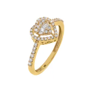 Heart Diamond Illusion Ring 14K