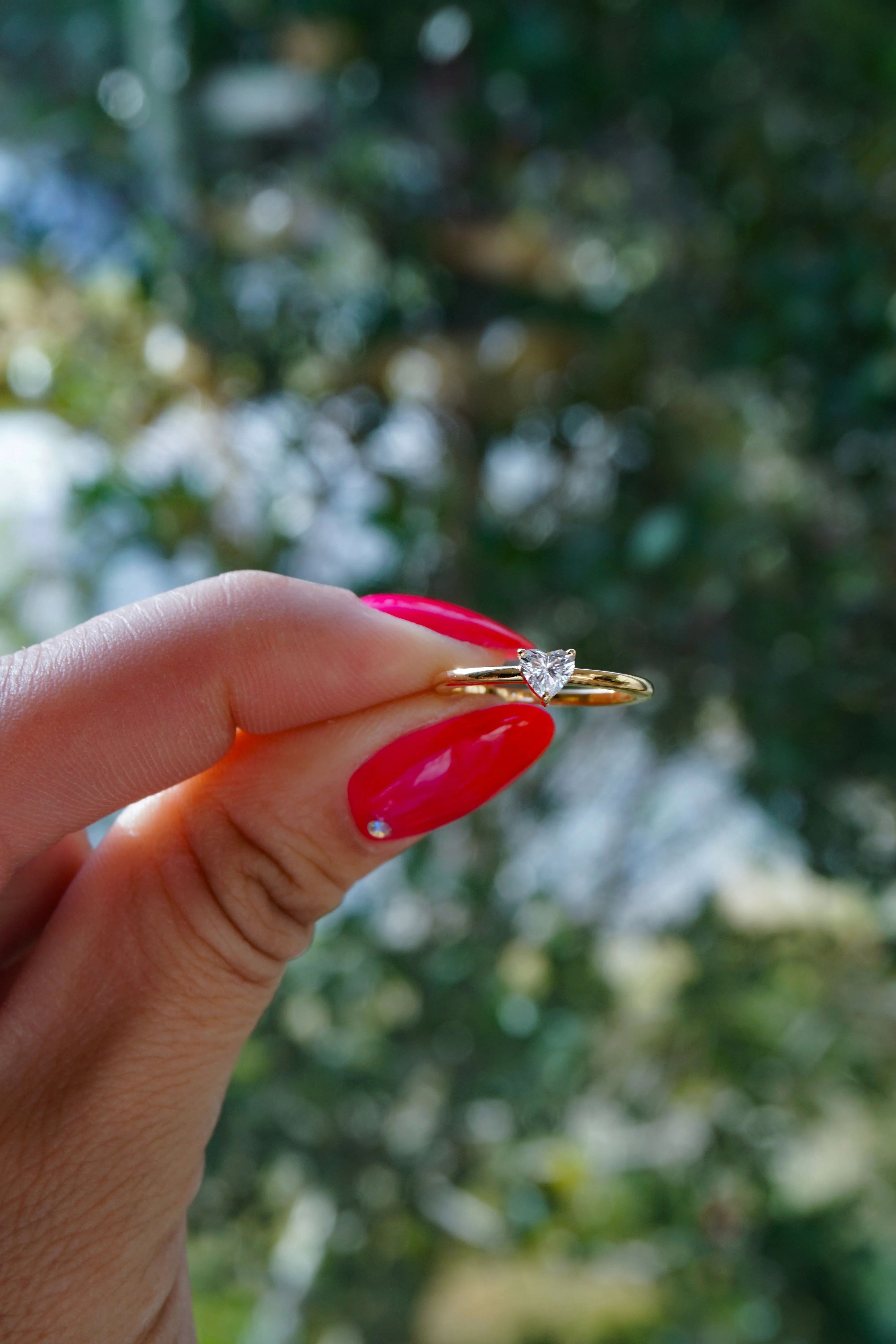 Heart Whisper Thin Solitaire Ring