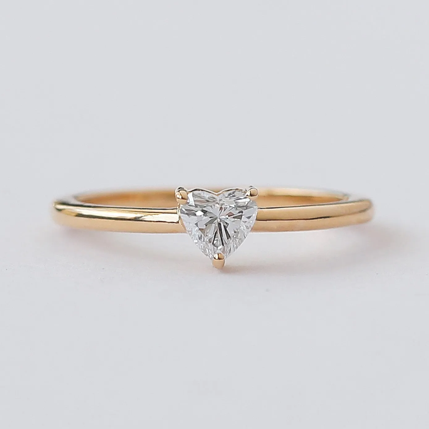 Heart Whisper Thin Solitaire Ring