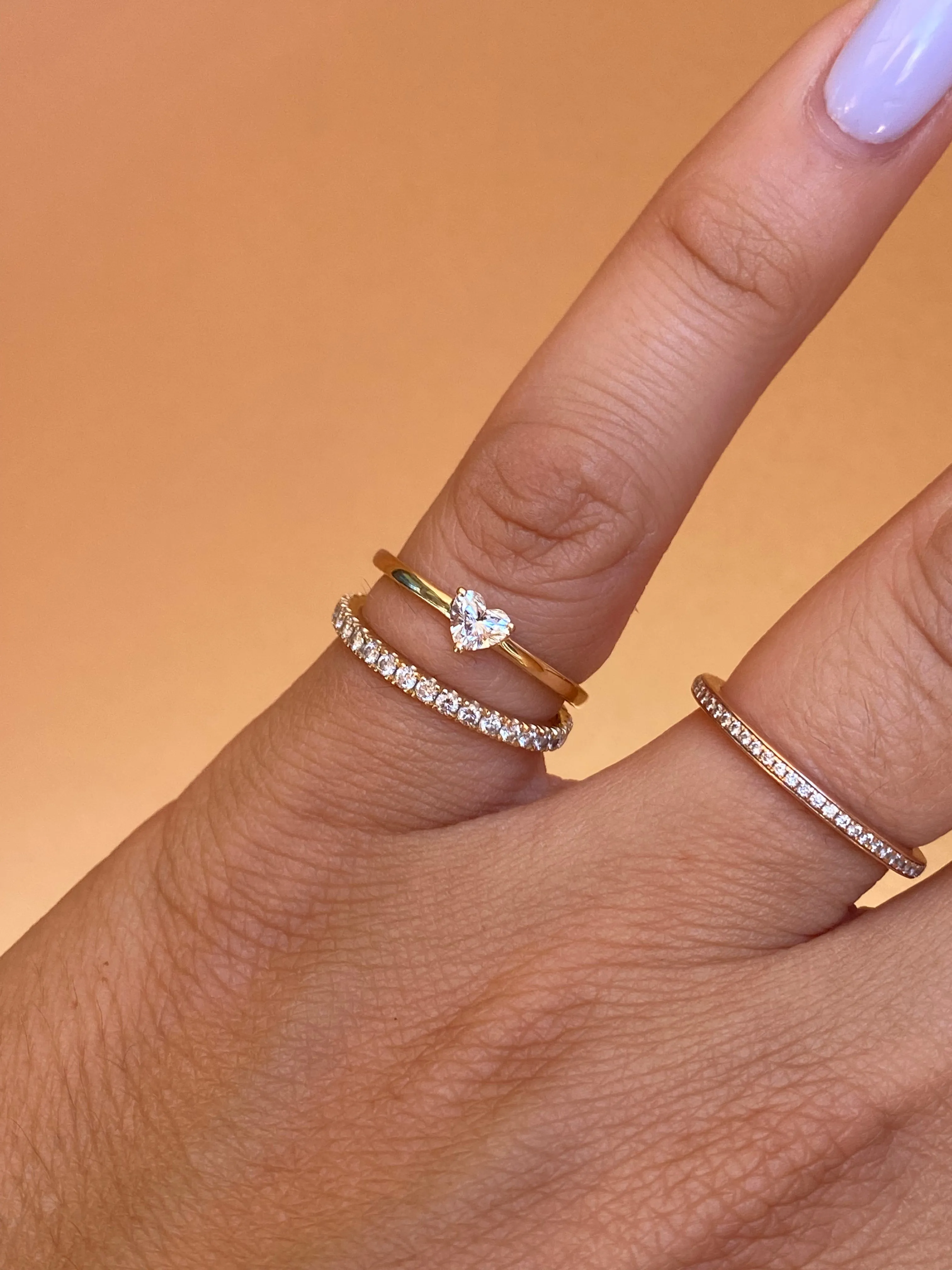 Heart Whisper Thin Solitaire Ring