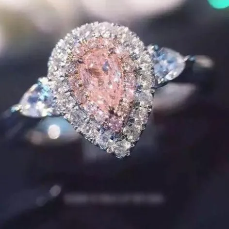 Heart Zircon Gemstone Engagement Ring For Women Jewelry