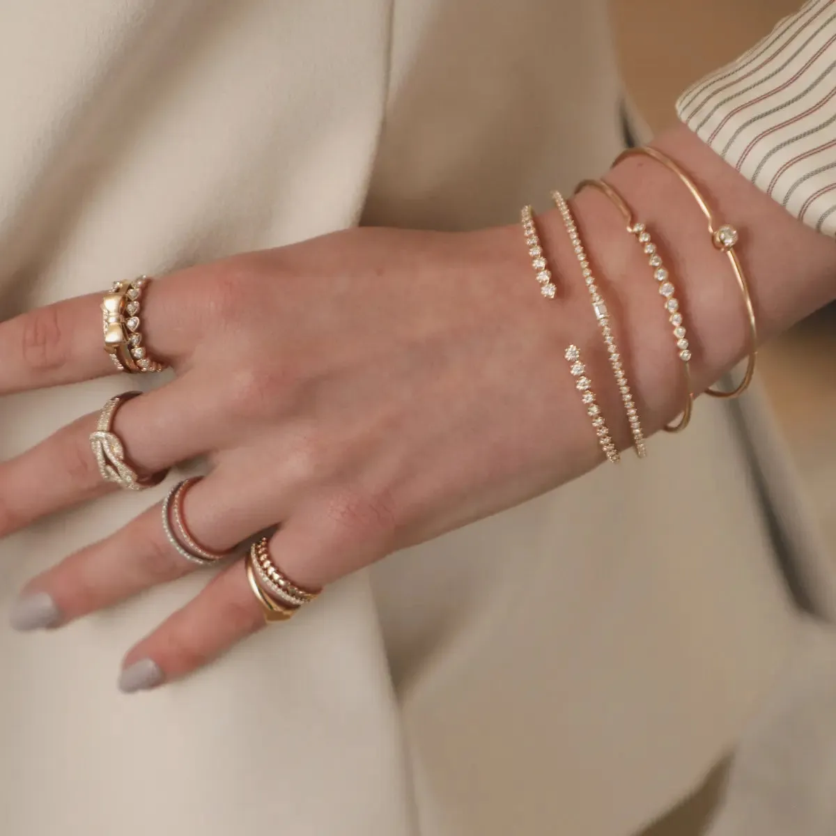 Hearts of Gold Pinky Ring