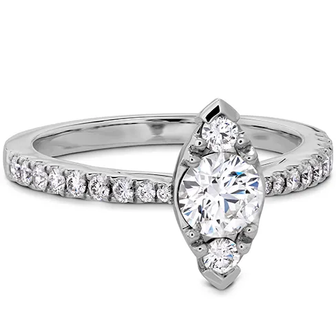 Hearts On Fire Destiny Regal Engagement Ring with Diamond Band