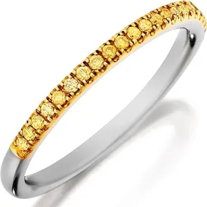 Henri Daussi Yellow Diamond Pave Band