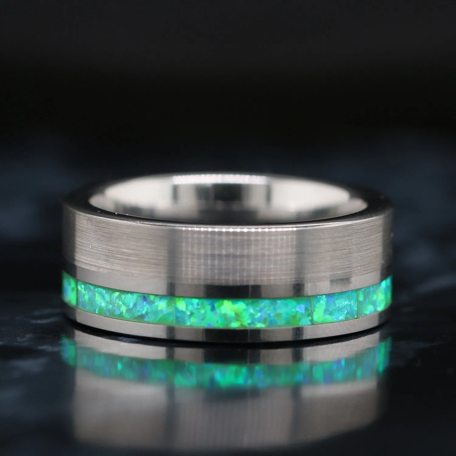 His and Her Green Opal Wedding Ring Set Green Opal Rings