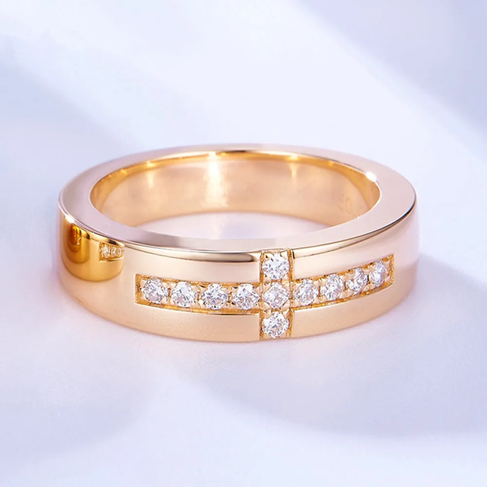 His and Hers Diamond Cross Wedding Bands
