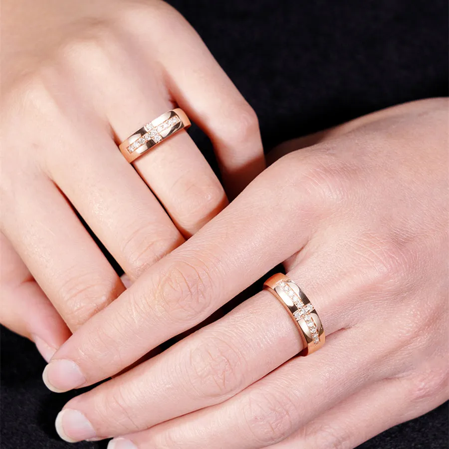 His and Hers Diamond Cross Wedding Bands