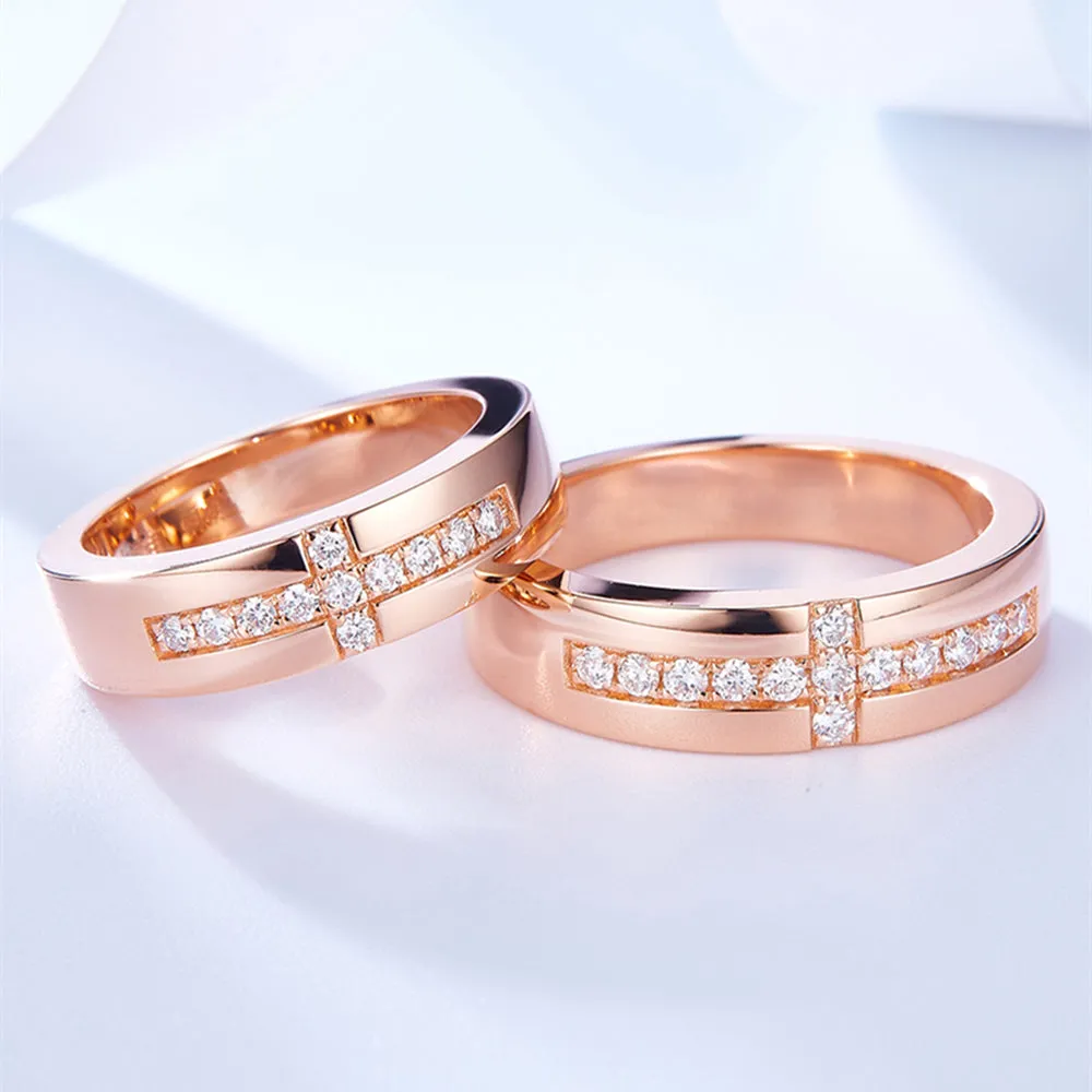 His and Hers Diamond Cross Wedding Bands