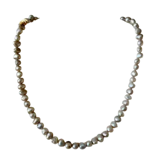 House of Olia - Plazza Grey Pearl Necklace 21"