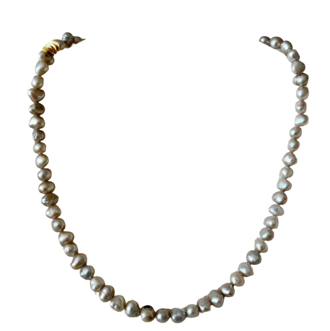 House of Olia - Plazza Grey Pearl Necklace 21"