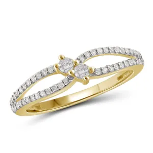 I Love Us Two-Stone Ring 1/4ct tw Diamonds 14K White Gold or Yellow Gold "My Best friend is My true love"