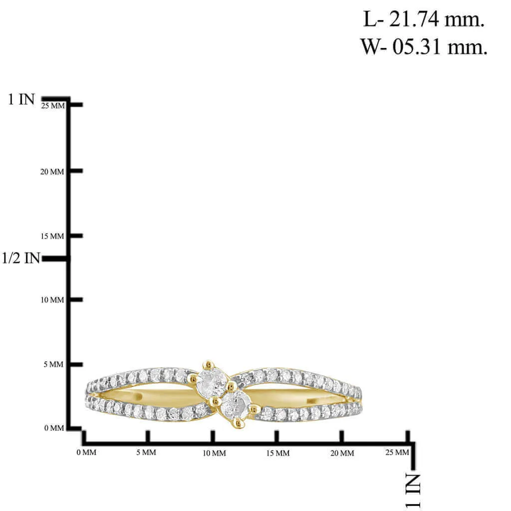 I Love Us Two-Stone Ring 1/4ct tw Diamonds 14K White Gold or Yellow Gold "My Best friend is My true love"