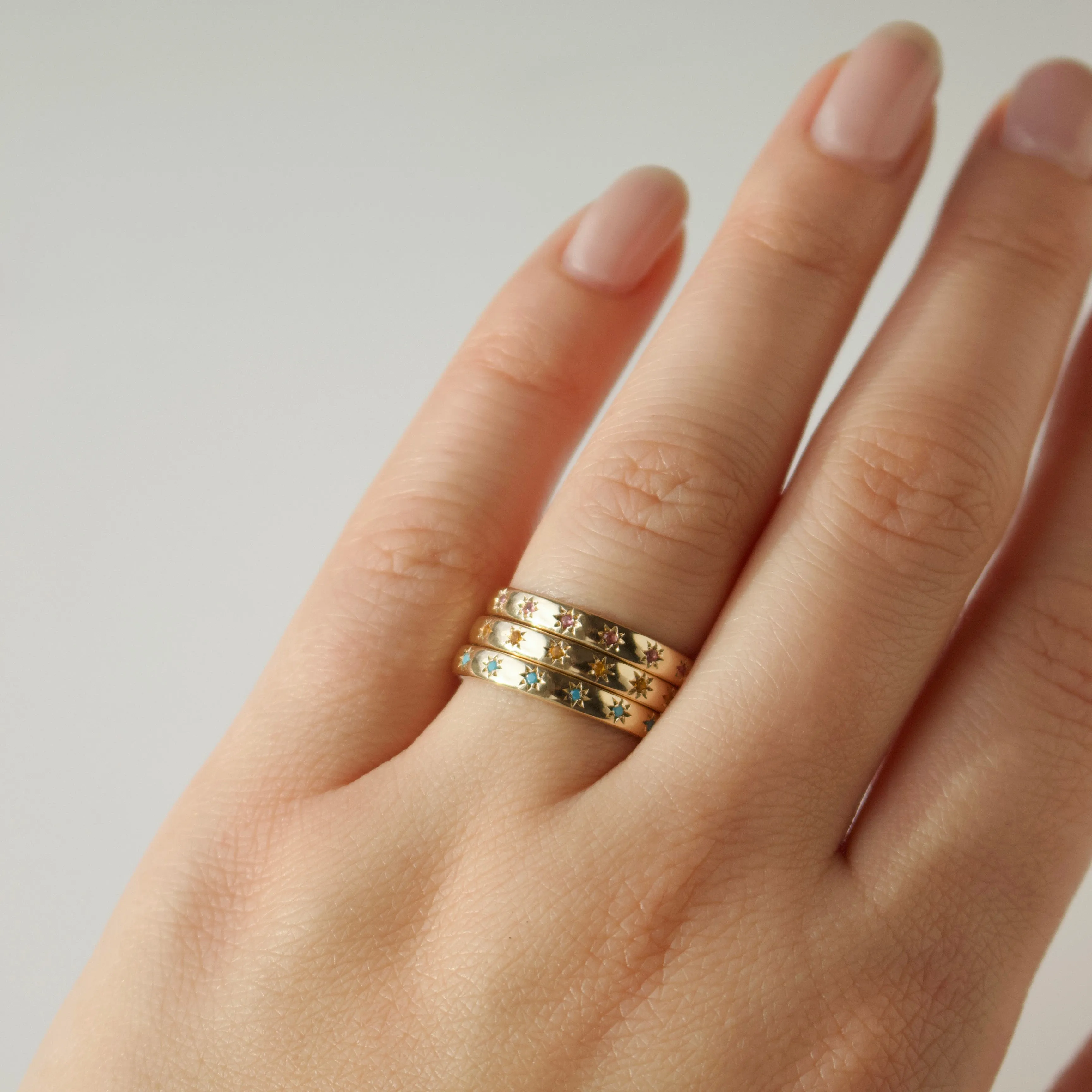 Icon Star Set Birthstone Band