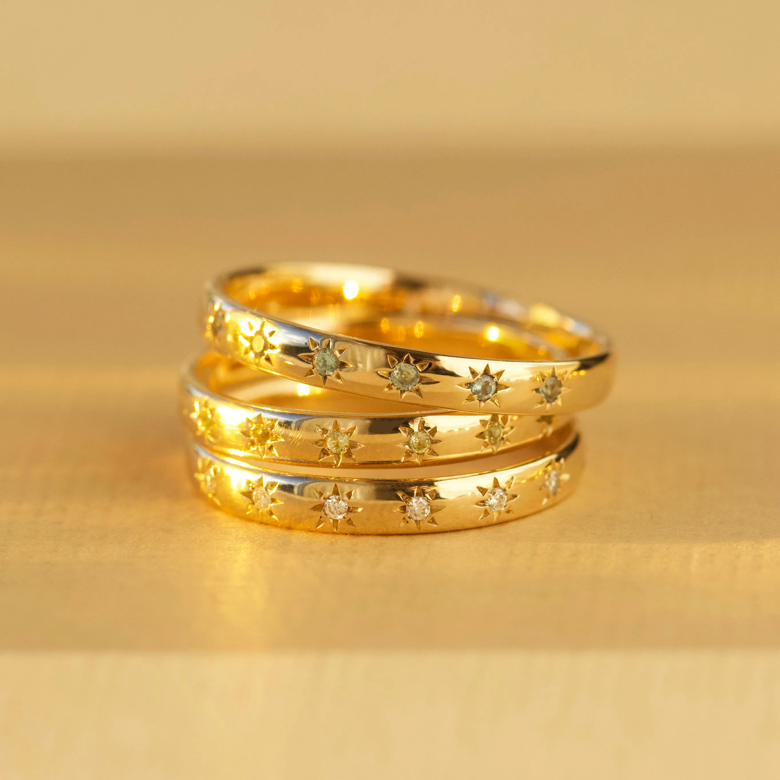 Icon Star Set Birthstone Band