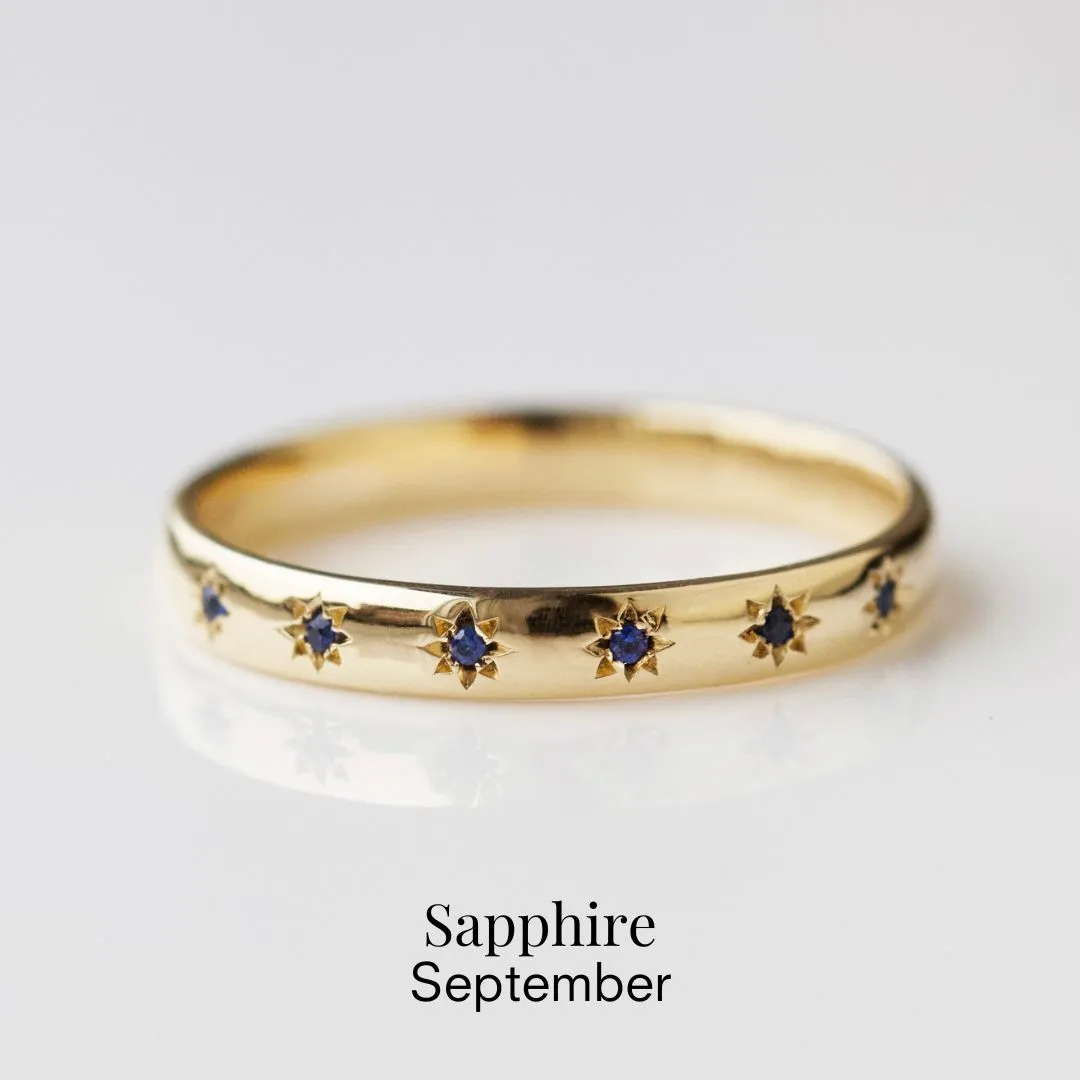 Icon Star Set Birthstone Band