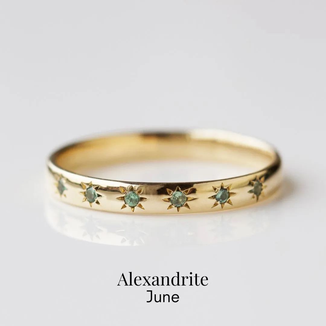 Icon Star Set Birthstone Band