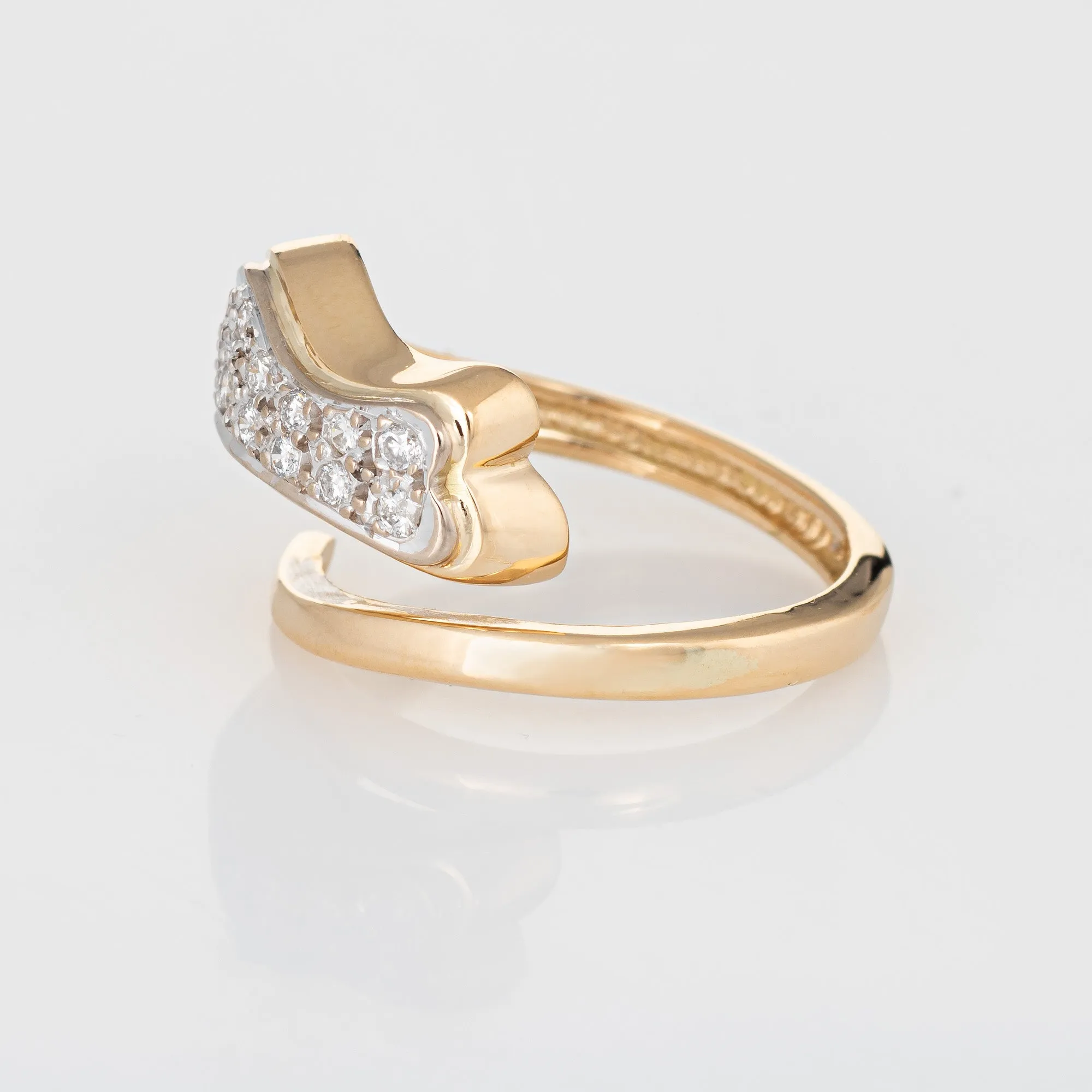 Ilias Lalaounis Diamond Band Vintage 18k Yellow Gold Sz 5.5 Signed Fine Jewelry