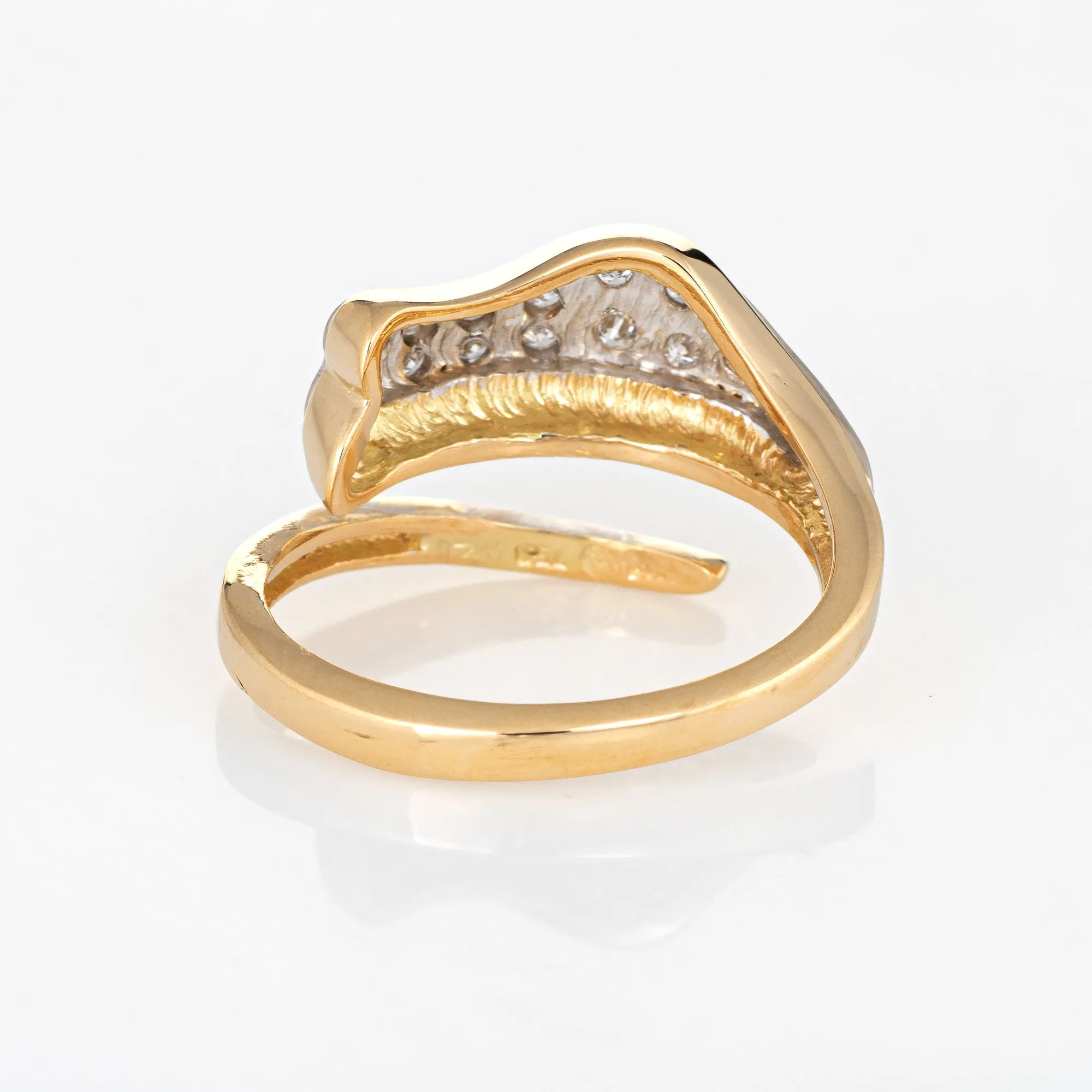 Ilias Lalaounis Diamond Band Vintage 18k Yellow Gold Sz 5.5 Signed Fine Jewelry