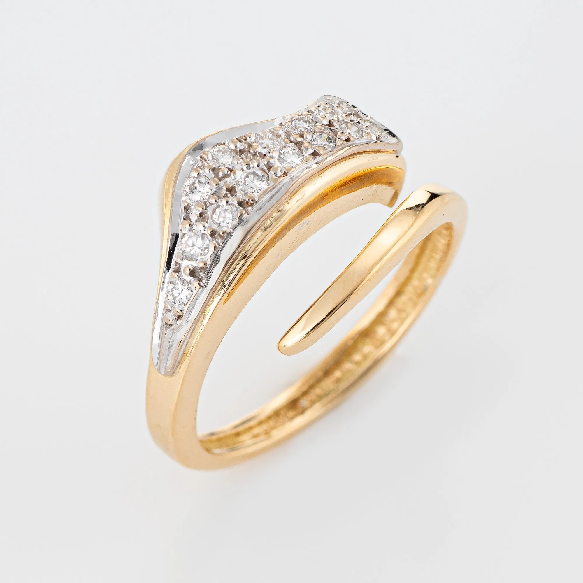 Ilias Lalaounis Diamond Band Vintage 18k Yellow Gold Sz 5.5 Signed Fine Jewelry