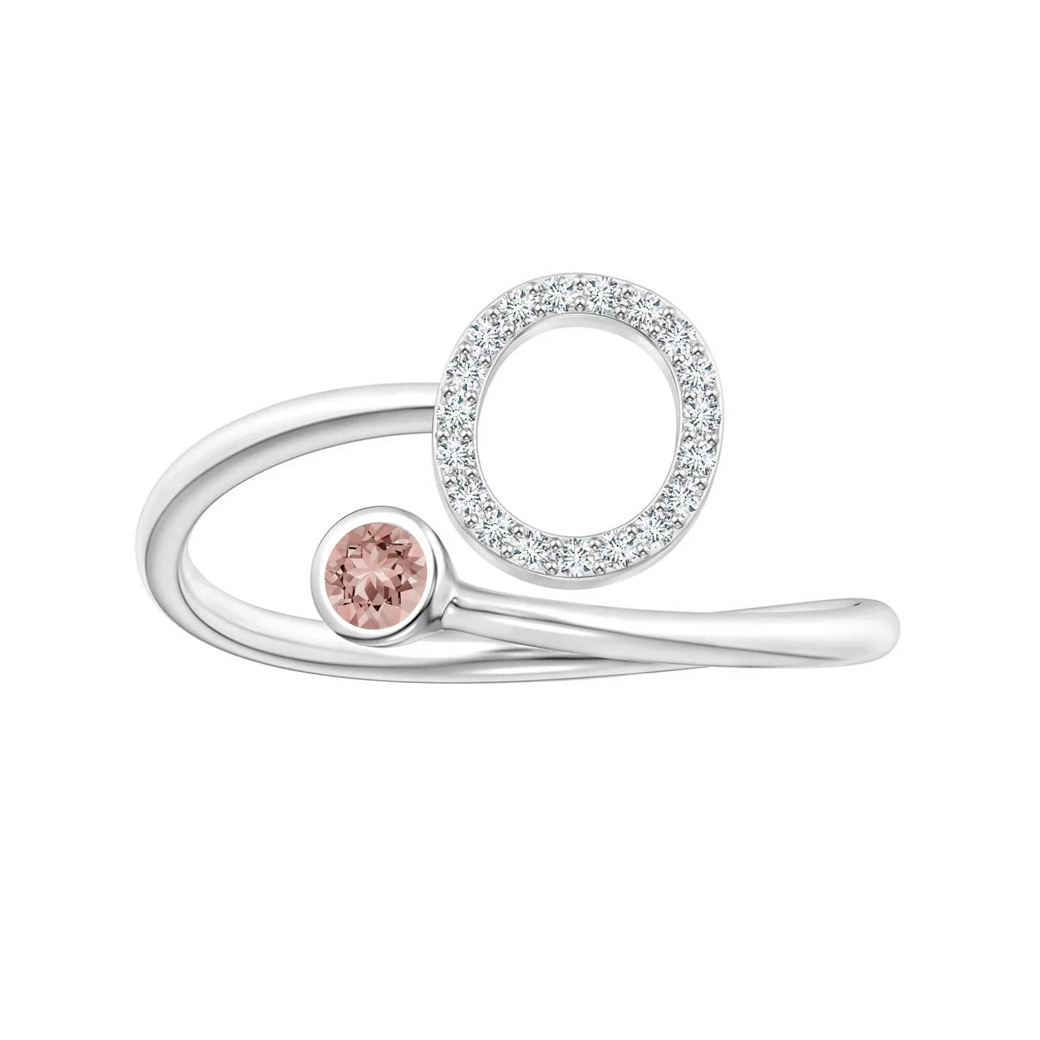 Initials Morganite Alphabet Ring