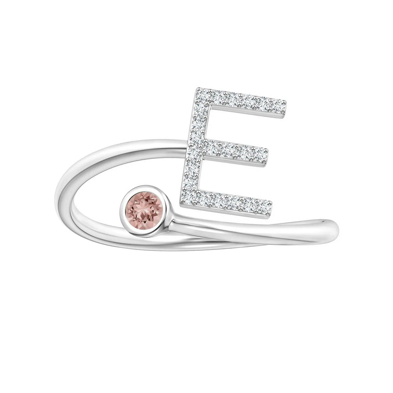 Initials Morganite Alphabet Ring