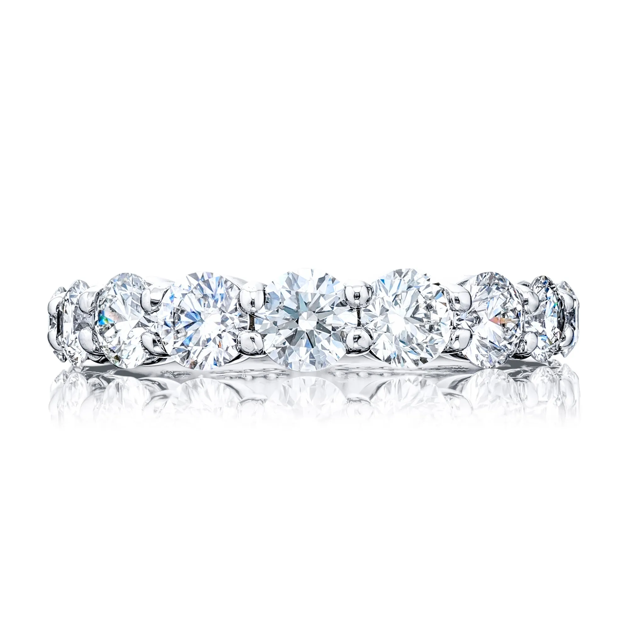 JB Star 11 Round Diamond Anniversary Band Platinum