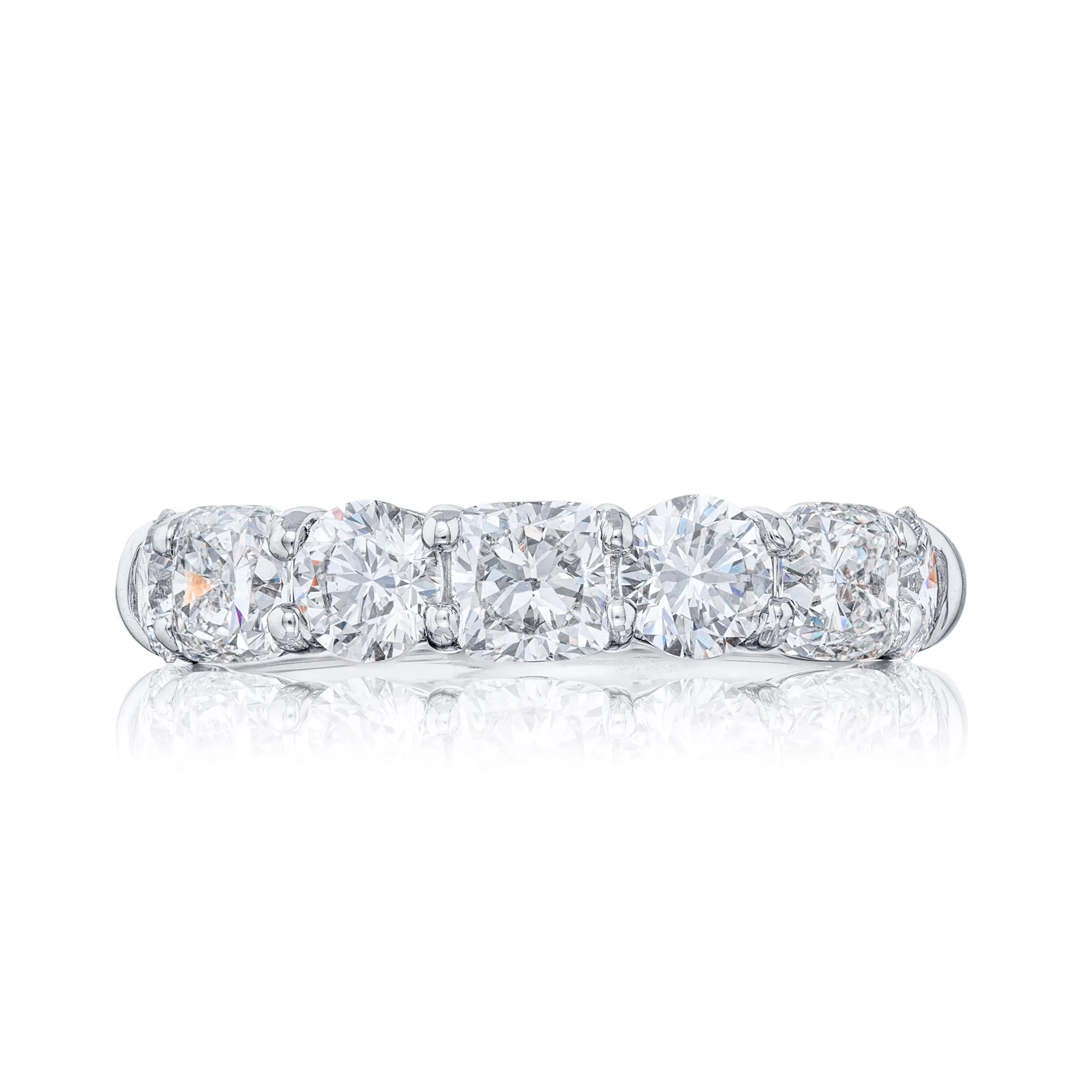 JB Star 7 Diamond Cushion & Round Anniversary Band Platinum