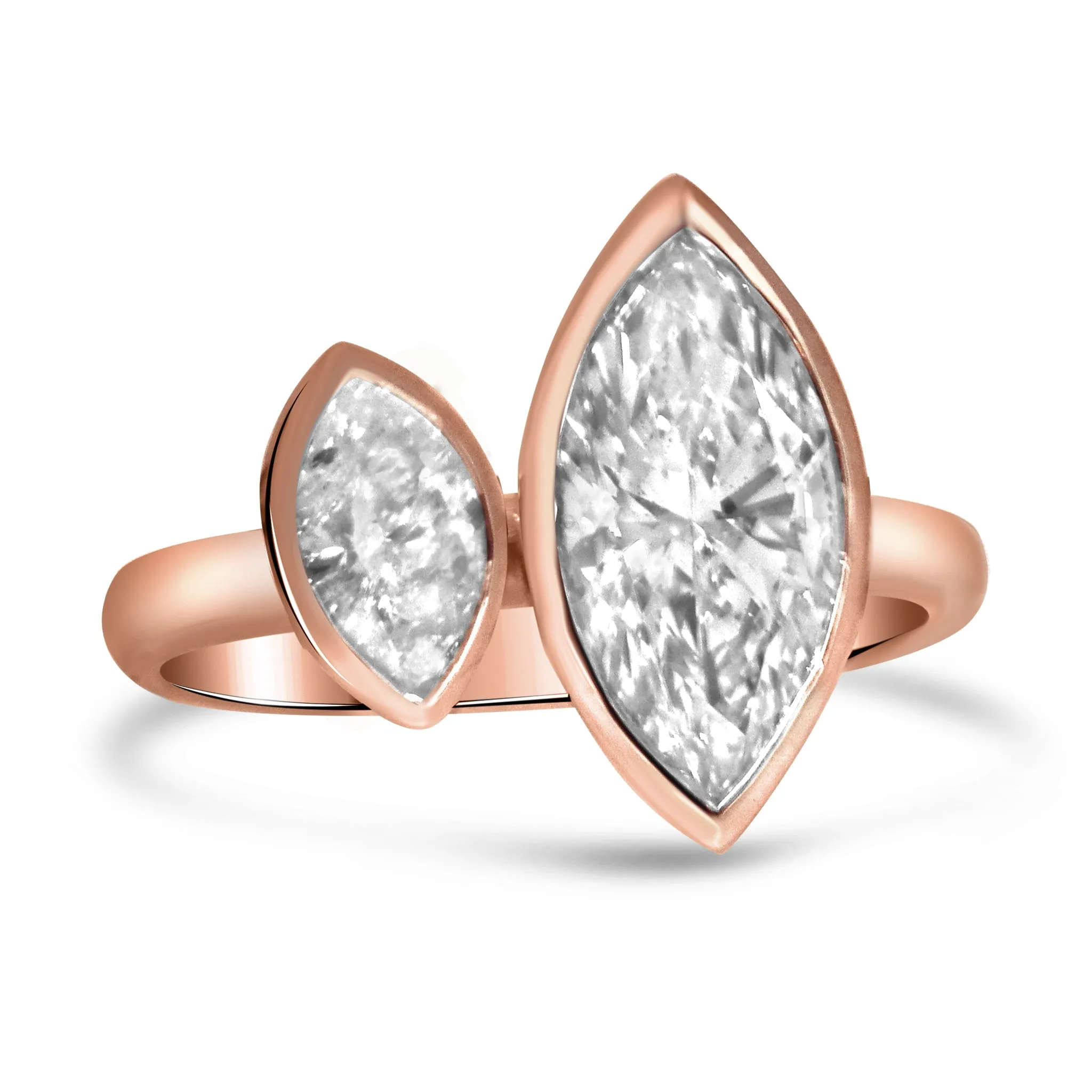 Jessica Toi Et Moi | Marquise Moissanite Engagement Ring