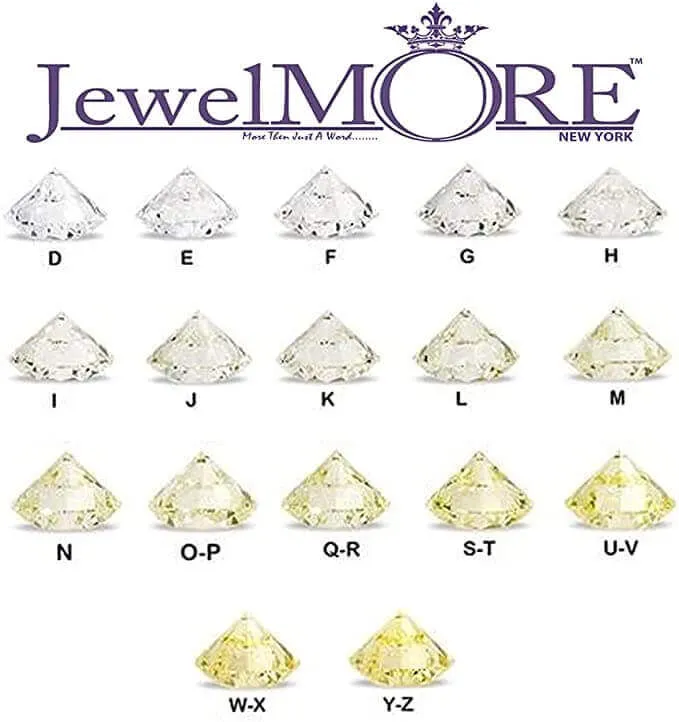 JewelMore 1.00 Carat CERTIFIED LAB GROWN DIAMONDS Classic Prong Set Emerald Cut and Round Diamond Engagement Rings G-H Color SI1-SI2 Clarity 1/3Ct Center)