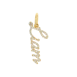 Kids Vertical Diamond Name Script Charm