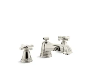 KOHLER K-T13140-3B Pinstripe Deck-mount bath faucet trim for high-flow valve with cross handles, valve not included