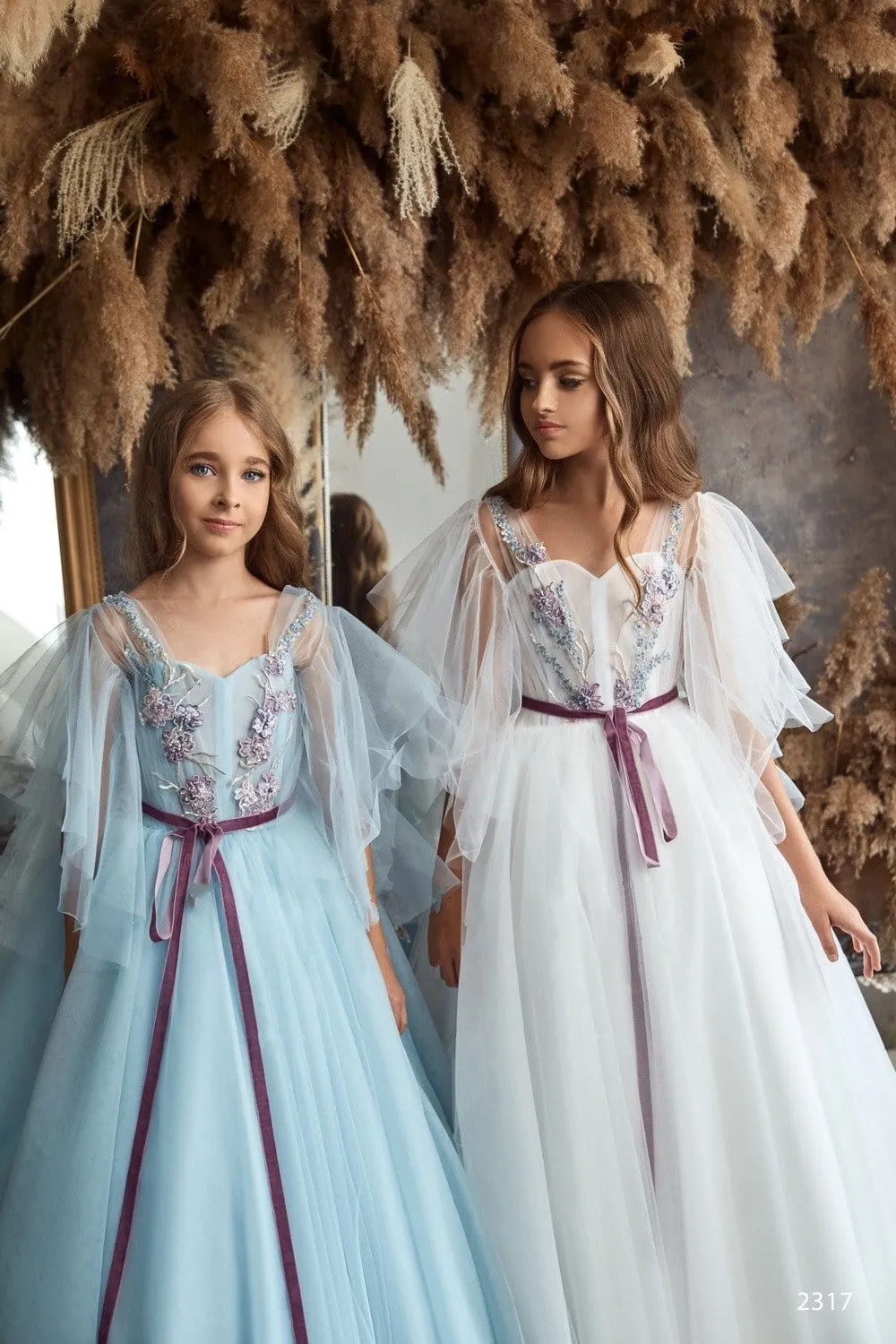 L2317 Boho Style Girls Wedding Dress